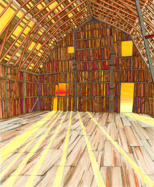 Wall Art - Drawing - The Old Barn by Scott Kirby