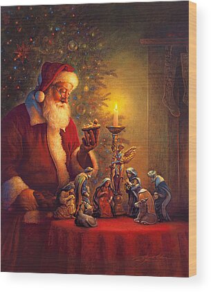 Santa Claus Wood Prints for Sale