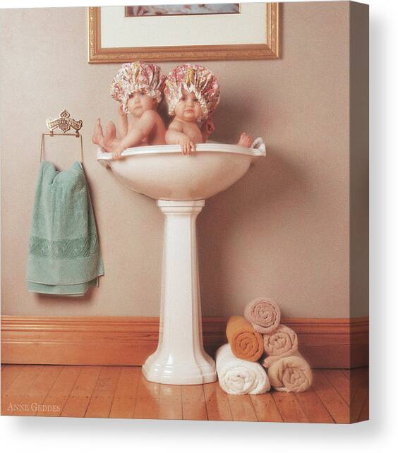 The Washbasin Canvas Art Print by Anne Geddes
