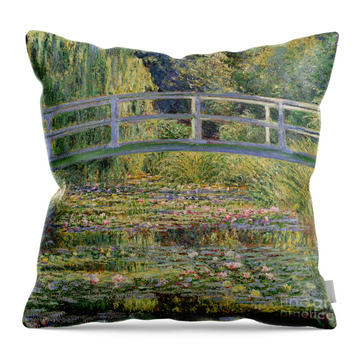 The Waterlily Pond With The Japanese Bridge Throw Pillow