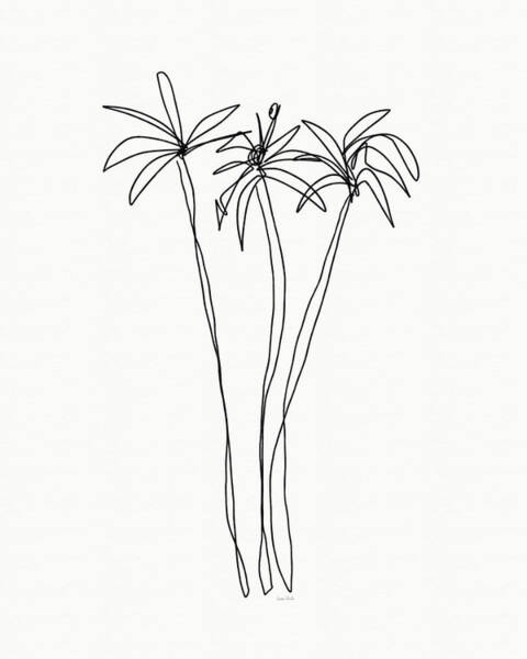 Wall Art - Drawing - Three Tall Palm Trees- Art by Linda Woods by Linda Woods