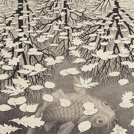 Three Worlds by MC Escher