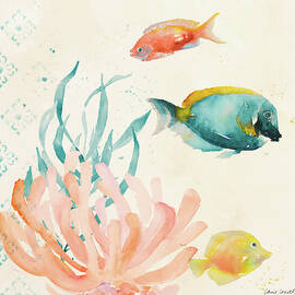 Tropical Teal Coral Medley Ii by Lanie Loreth