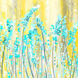 Turquoise And Yellow by Lourry Legarde