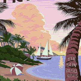 Vintage Key West Travel Poster by Jon Neidert