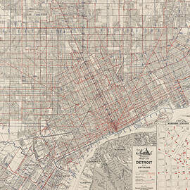 Vintage Map of Detroit Michigan from 1947 by Blue Monocle