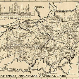 Vintage Map of Great Smoky Mountains National Park from 1941 by Blue Monocle