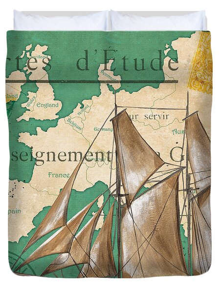 Watercolor Map 1 Duvet Cover