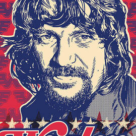 Waylon Jennings Pop Art by Jim Zahniser