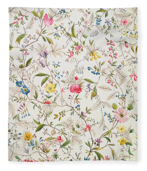 Wild Flowers Design For Silk Material Fleece Blanket