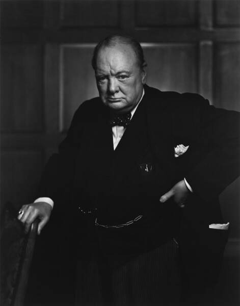 Wall Art - Photograph - Winston Churchill Portrait - The Roaring Lion - Yousuf Karsh by War Is Hell Store