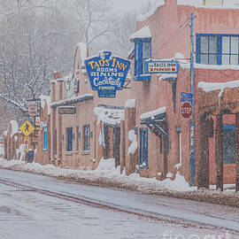 Winter Scene Downtown Taos by Elijah Rael