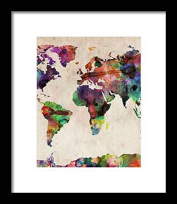 Maps Framed Prints for Sale